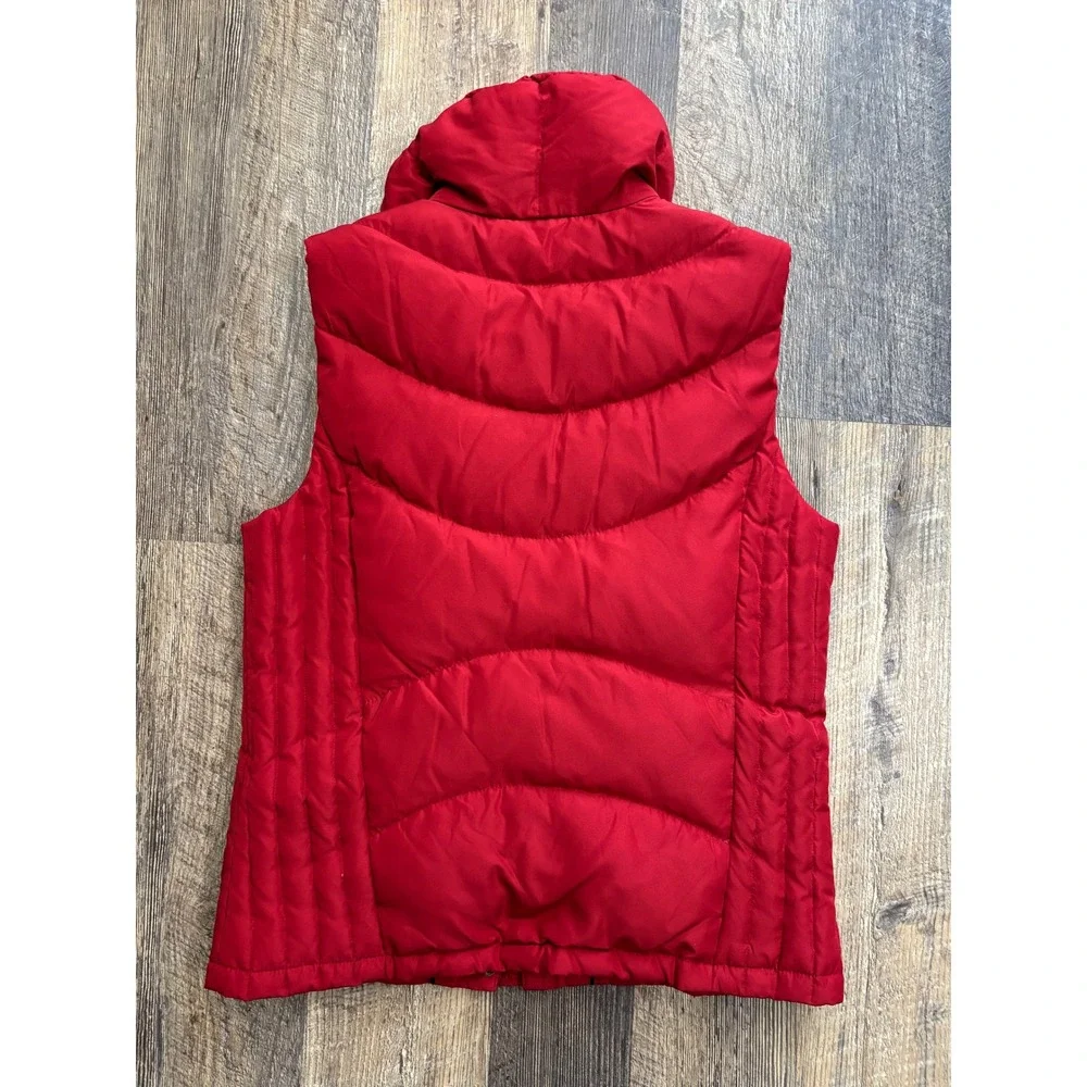 Kenneth Cole Reaction Womens Red Puffer Vest Down Feather Fill‎ Quilted Small